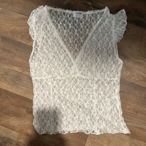 cotton on size xs white mesh top great condition never worn without tags